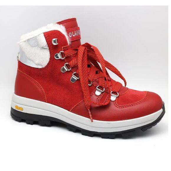 Olang Bamboo Wintherm Arctic Grip Ladies Boots NEW Size 40 Red Leather Snow Ski - Picture 1 of 8